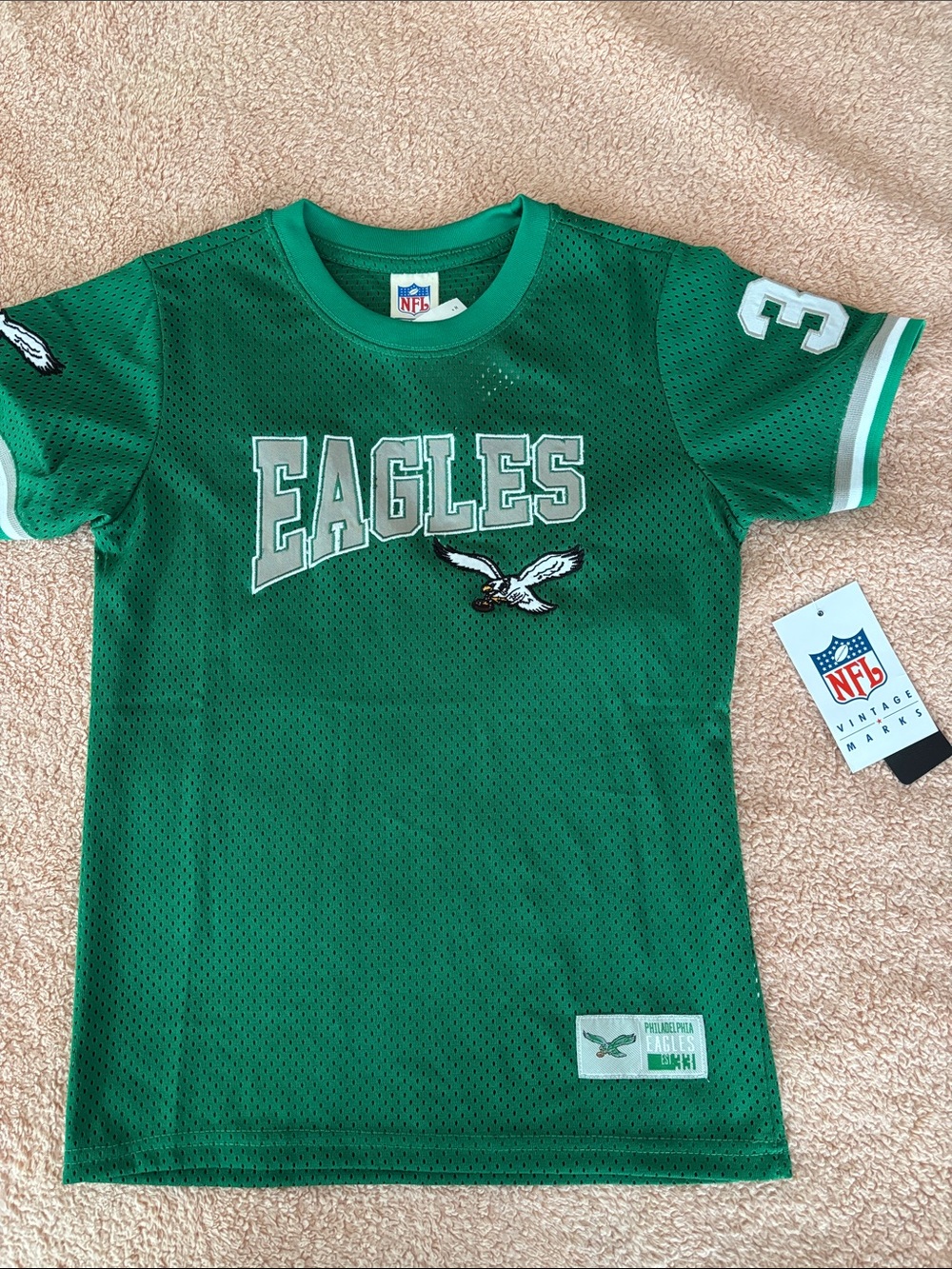 NFL Philadelphia Eagles Green Youth Mesh Jersey Shirt #33